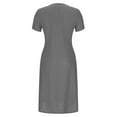 thumbnail image 4 of Rvkxad Womens Dresses Summer Under $10 Eyelet A-Line Midi Dresses Sundress with Pockets Summer Button Short Sleeve Party Beach T-Shirt Dress Gifts for Woman Grey M, 4 of 5