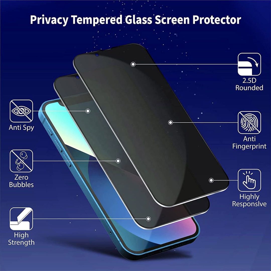 Protection Écran & Objectif Anti-Espion Pour Xiaomi 15T/15T Pro - Verre Trempé 9H, Film Privacy - Lot 2 Écrans + 2 Objectifs - 10