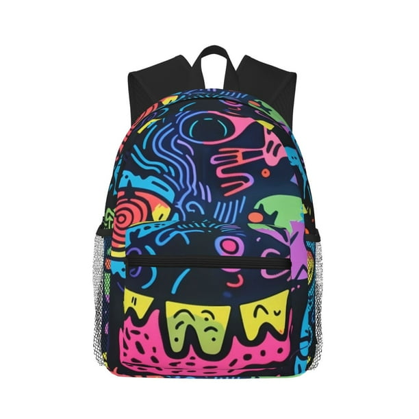 Easygdp Neon Graffiti Urban Art Mochila Casual para Portátil, Mochila para Escuela, Viajes, Negocios