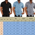thumbnail image 2 of Chemises d'Été en Lin pour Hommes à Manches Courtes, Unies, Décontractées, Amples, Robe, Hauts Doux, T-Shirt, 2 of 5