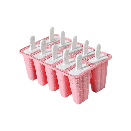 

wendunide DIY Silicone Mould Popsicle Molds 10 Pieces Silicone Ice Molds Tray Mold Reusable Easy Ice Maker Popsicle Mold Pink