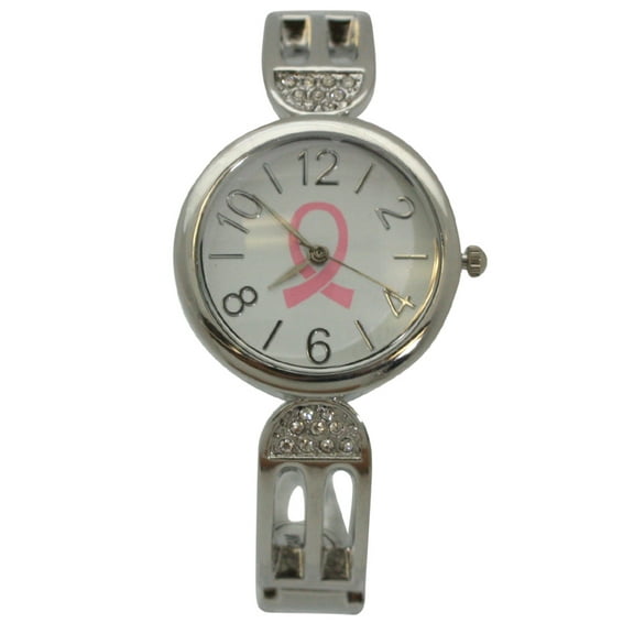 OLIVIA PRATT BREAST CANCER AWARENESS RIBBON BANGLE WATCH