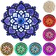 thumbnail image 3 of Luz LED de noche, decoración de pared moderna con puertos USB, elegante lámpara colgante de paneles de MDF con diseño de mandala de madera, 3 of 5