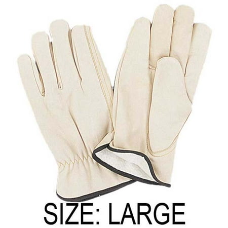 - Men's Large Size Top Grain Fleece Lined Cowhide Gloves : ( Pack of 2 Pairs ) (Maxi Star: GL-05102-Z02)