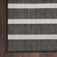 thumbnail image 2 of Nourison Positano Modern Stripes Flatweave Outdoor Rug Black Ivory 2' x 6', 2 of 11