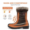 thumbnail image 2 of Dream Pairs Mujeres Botas de nieve impermeables Piel sintética Media pantorrilla con cordones Botas de nieve cálidas de invierno DP-CANADA Dream Pairs DP-CANADA, 2 of 5