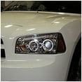 thumbnail image 3 of Spec-D Tuning LHP-CHG05-TM Dodge Charger Angel Eyes Chrome Clear Led Projector Head Lights, 3 of 4