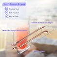 thumbnail image 3 of Unique Bargains 2Pack 7.1' Stainless Steel Straws Spoons with Filter 2Pcs Cleaning Brushes, Rose Gold, 3 of 6