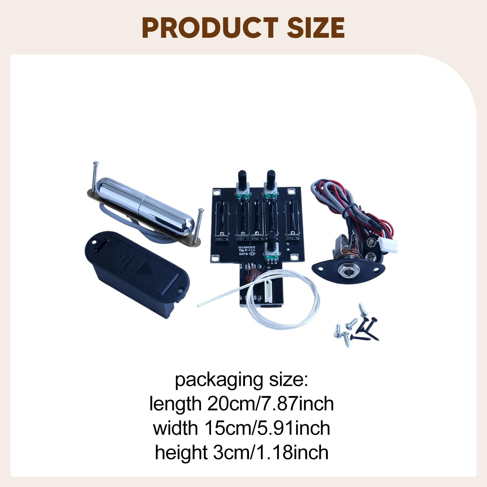 Guitar Pickup Piezo Preamp Amplifier 4 Band EQ Easy Installation for Acoustic and Electric Guitar Players