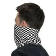 thumbnail image 2 of Cooling Neck Gaiter Face Cover Scarf Black White Checkered Pattren Protection Mask Windproof Hiking Cycling Running For Men Women, 2 of 7