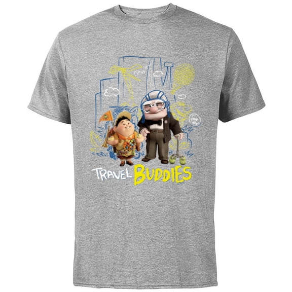 Disney and Pixar’s Up Carl Russell Kevin Dug Travel Buddies - Short Sleeve Cotton T-Shirt for Adults - Customized-Athletic Heather