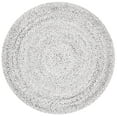 thumbnail image 2 of SAFAVIEH Braided Caleb Solid Polyester Reversible Area Rug, Silver/Charcoal, 3' x 3' Round, 2 of 7