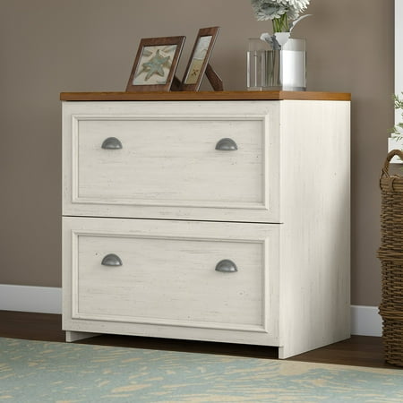 Bush Furniture Fairview Lateral File Cabinet in Antique White