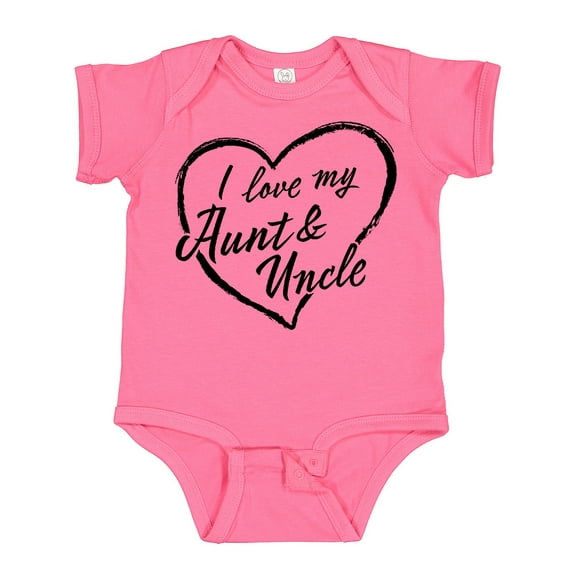 Inktastic I Love My Aunt and Uncle in Black Chalk Heart Boys or Girls Baby Bodysuit