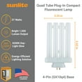 thumbnail image 5 of Sunlite FML27/65K/2PK CFL, 27W, 1500 Lumens, 6500K Daylight, 4-Pin GX10q4 Base, 120V, 1 Pack, 5 of 5
