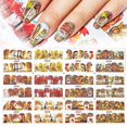 thumbnail image 2 of 12 Styles/sheet Autumn Style Yellow Maple Leaf Labels Sticker Water Transfer Nail Art Stickers Nail Decals Wraps Decorations, 2 of 3