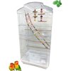 Large Portable Hanging Travel Open Top Bird Flight Cage With Play Toys and 10-Step Cross Ladder for Parakeets Finches Canaries Lovebirds Small Quaker Parrots Cockatiels Budgie Green Cheek Conure