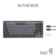 Logitech MX Mechanical Mini for Mac Wireless Illuminated Keyboard, Low-Profile Performance Switches, Tactile Quiet Keys, Backlit, Space Gray