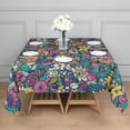 thumbnail image 3 of Pioneer Flower Floral Print Pattern Square Tablecloth,Waterproof Square Table Cover,Wipeable Spillproof Washable Table Cover for Home Kitchen Party Decor 52"x52"(132x132cm), 3 of 6
