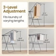 thumbnail image 4 of LEDREM 2-Tier Clothes Drying Rack, Foldable with 4 Adjustable Wings, 33 Rails, 27 Sock Clips, Free-Standing for Indoor/Outdoor Use, Gray, 4 of 10