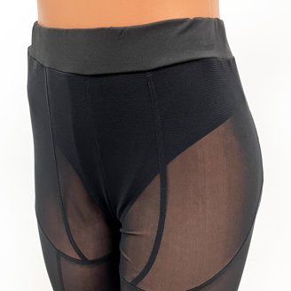 Women's Fleece Lined Leggings With Tribal Print Waistband - Warm & Stretchy