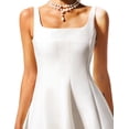 thumbnail image 5 of Vestido de verano Tsukko A Line Swing sin mangas con cuello cuadrado blanco, 5 of 5