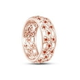 thumbnail image 4 of AFFY Round Simulated Citrine Hollowing Flower Ring for Women 14K Rose Gold over Silver-11.5, 4 of 5