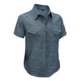 thumbnail image 3 of Frnrwgo Mens Shirts Short Sleeve Solid Color Trendy Tee Cozy Breathable Lapel Tops for Summer, 3 of 5