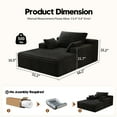 thumbnail image 2 of 51" Oversized Chaise Lounge Chair, Plush Upholstered Sofa Bed, Deep Seat Cloud Couch with Pillows, Modern Boneless Memory Foam Sleeper for Living Room, Bedroom, No Assembly Required, Black, 2 of 10