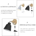 thumbnail image 4 of Dosaele Wall Lamp with Cable for Socket Grey E27 Wood Wall Light with Switch Modern Reading Lamp Bed Lamp Wall Spotlight Indoor with Switch for Living Room Bedroom, 4 of 5