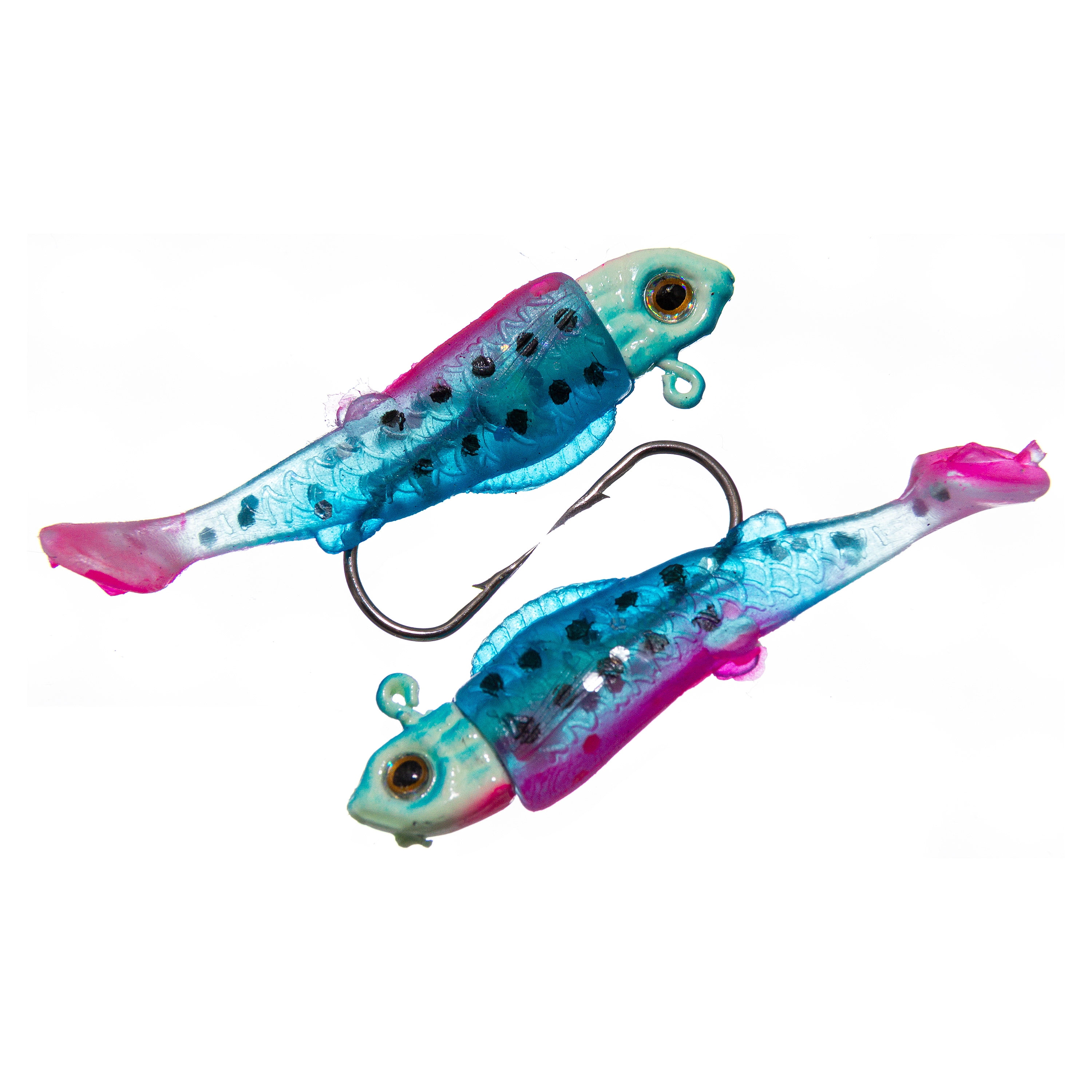 Ozark Trail 1/32 Ounce Blue/Pink Rigged Panfish Minnow Fishing Lure, 2 Pack