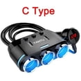 thumbnail image 1 of 12V-24V Car Cigarette Lighter Socket Splitter Plug LED USB Phone Charger Adapter Voltage Car Cigarette Lighter Extension Cable, 1 of 1