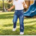 thumbnail image 3 of KIDSCOOL SPACE Little Girl Daily Floral Embroidered Denim Pants,9-10 Years, 3 of 6