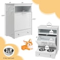 thumbnail image 7 of Infans Pet Feeding Station Furniture w/ Double Pull Out Dog Bowl Food Cabinet White, 7 of 7