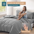thumbnail image 3 of Casa Platino Twin XL Comforter Set Pre-Washed – 5 Piece Bed in a Bag – Soft Microfiber Twin XL Bedding Set with Comforter, Flat Sheet, Fitted Sheet, 1 Pillowcase & 1 Sham - Silver, 3 of 8