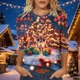 thumbnail image 3 of JTZGDY Womens Christmas Shirts Xmas Funny Printed Crew Neck 3/4 Length Sleeve Tops 2026 Festive Dressy Casual,Plus Size,Christmas Clothes for Women,Holiday Basic Tee,Tunic Tops Pullovers, 3 of 8