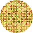 thumbnail image 1 of Ahgly Company Tapis Rond Lavable en Machine Intérieur Transitionnel Orange, 4 Pieds Rond, 1 of 7