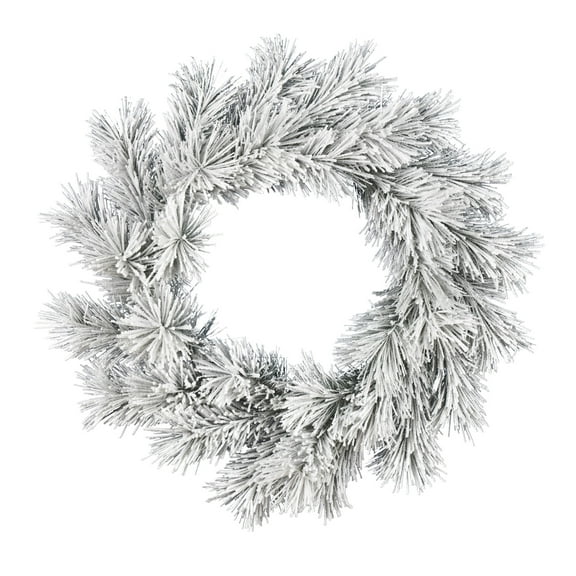 Vickerman 30" Frosted Beckett Pine Artificial Christmas Wreath, Unlit