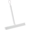 thumbnail image 2 of Escobilla de goma para ducha de silicona con gancho (blanca), limpiador antirayas para baño, vidrio, plástico, azulejos, diseño de borde de cepillo de doble cara, 2 of 5
