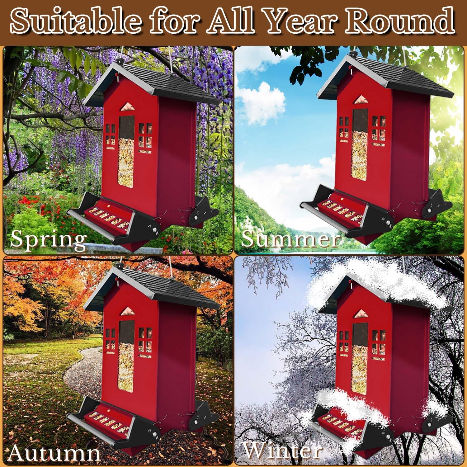 Squirrel Proof Metal Bird Feeder, Blue, 6 Lbs Capacity