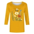 thumbnail image 4 of SwiftWear Womens Cute Bee Graphic Tee Shirts 3/4 Sleeve Soft Crewneck Casual Summer T-Shirt Pullover Tops, 4 of 5