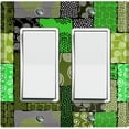 thumbnail image 1 of Metal Light Switch Plate Cover Safari African Tribal Art Pattern Neon Green SFR012, 1 of 13