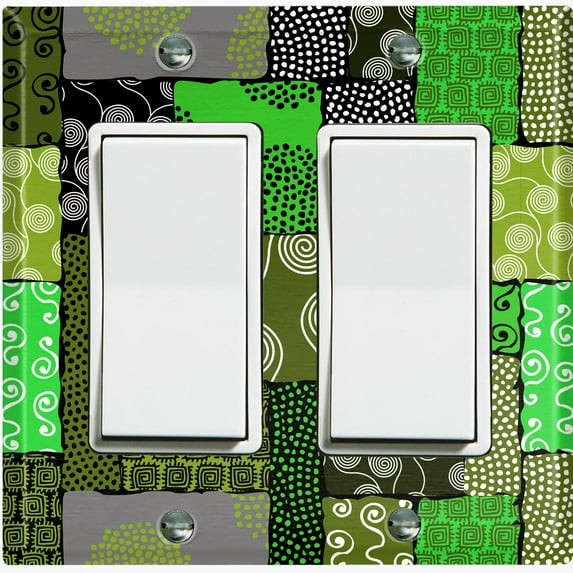 Metal Light Switch Plate Cover Safari African Tribal Art Pattern Neon Green SFR012