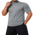 thumbnail image 2 of Men Mock Turtleneck T-Shirt Short Sleeve Pullover Basic Undershirt Stretch Lightweight Top, 2 of 6