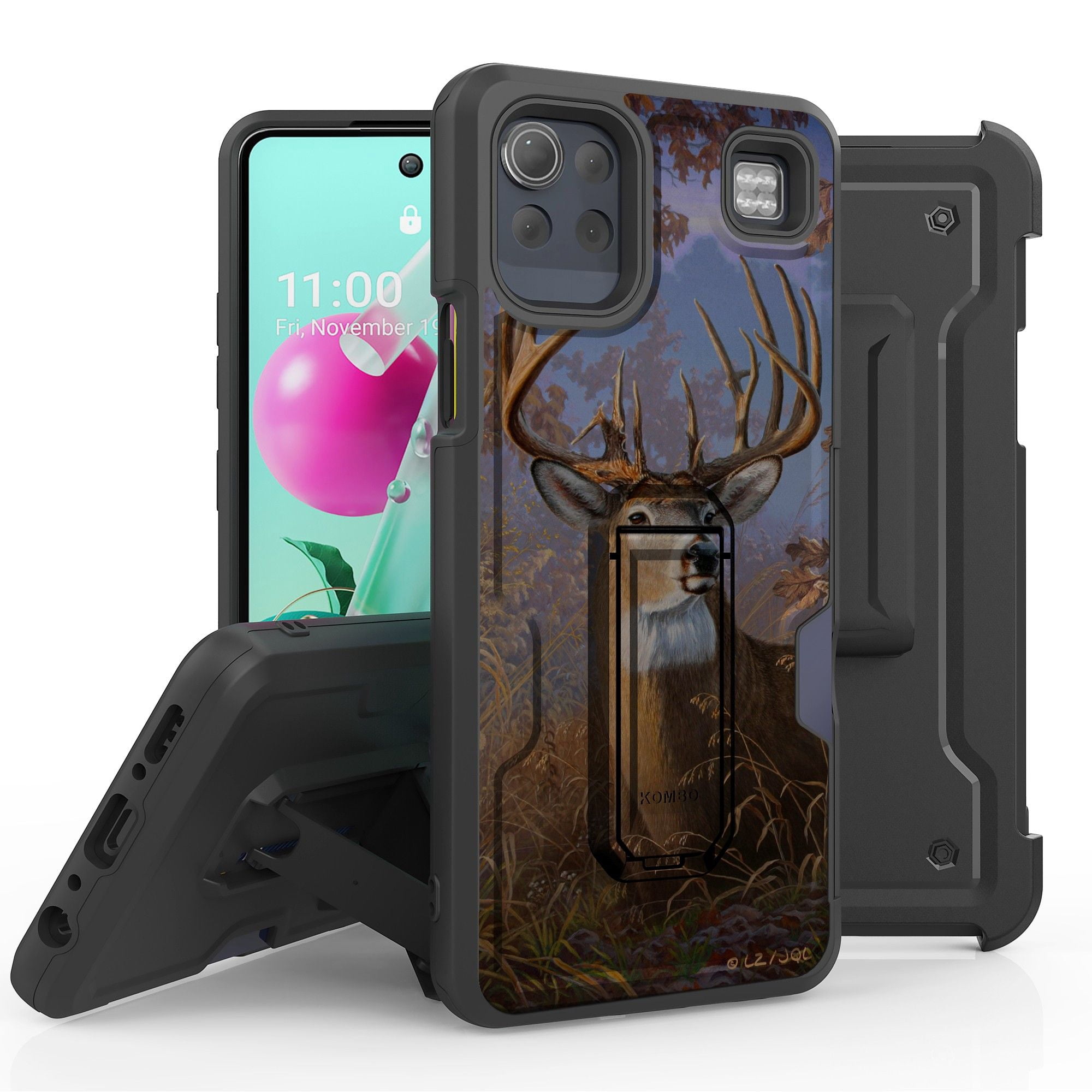 Fondina Con Clip E Custodia Ibrida Per LG K92 5G LM-K920 &ndash; Cover Con Kickstand