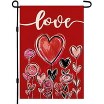 Rdsfhsp Love Hearts Valentine Day Garden Flag Vertical Double Sided Linen Spring Garden Flag Indoor Outdoor Garden Yard Decoration 12 x 18 Inch