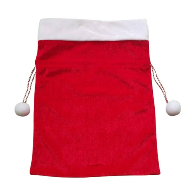 Dpytoraw Velvet Santa Drawstring Pouch Holiday Party Sack For Wrapping Xmas Celebration And Storage Reusable Festive Suitable For Xmas (red)