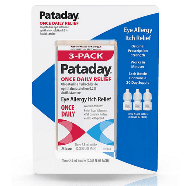 3 Bundle Pack of Pataday Once A Day Fast Allergy Relief Eye Drops 1ea