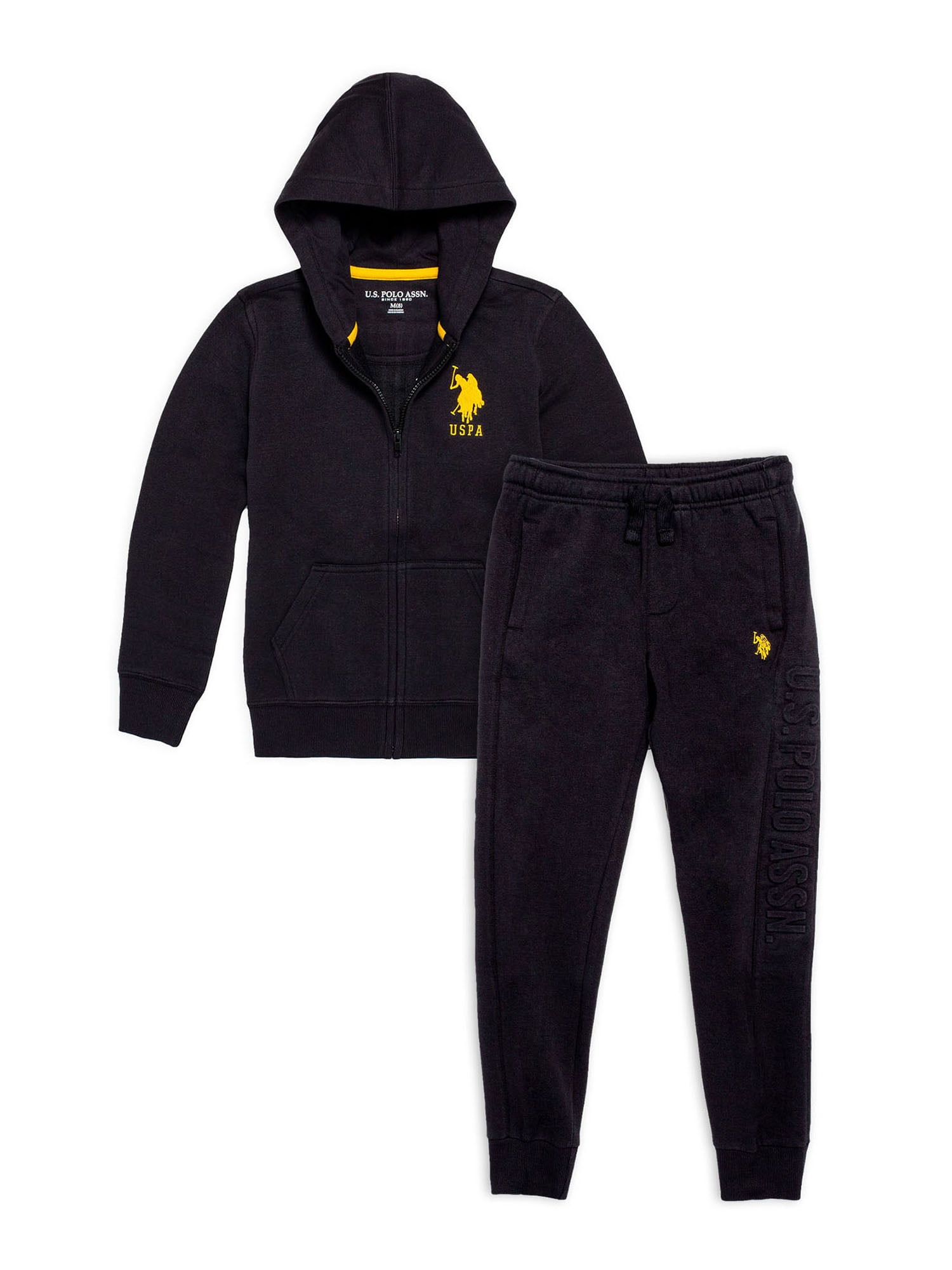 U.S. Polo Toddler Boy Fleece Zip-Up Hoodie & Outfit Set, 2-Piece (2T-5T)
