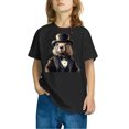 thumbnail image 3 of Feancey Boys Funny Graphic Tees Toddler Girls Groundhog Day Short Sleeve T-Shirts Summer Casual Animal Printed Cute Tops Holiday Black 140, 3 of 5